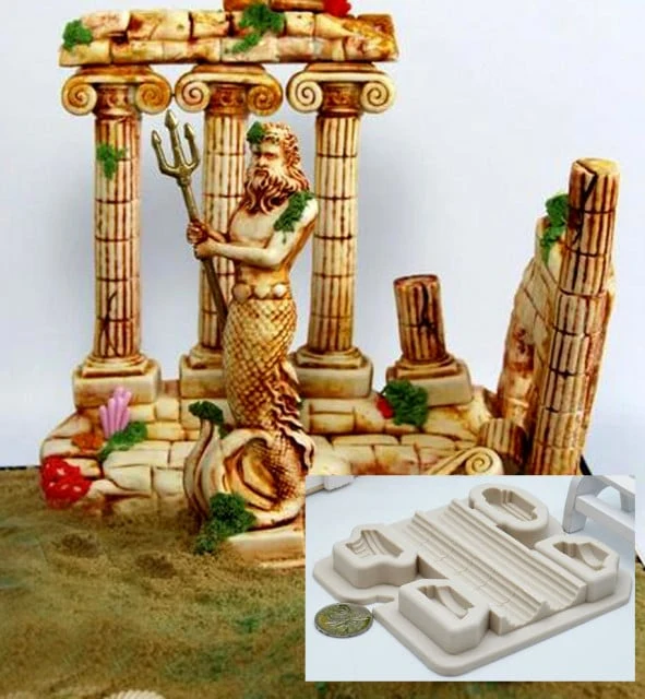 Colonne e Capitelli. Barocco. Stampo in silicone. Retro Roman Pillars Silicone Mold