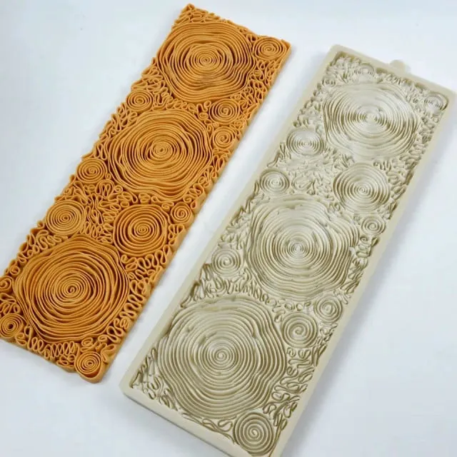 Fantastico Bordo Floreale con grandi Rose di 33 cm. Stampo in silicone di grande effetto
