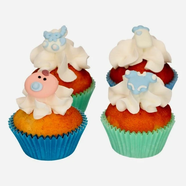 Neonato Celeste. Set di 8 decorazioni in zucchero