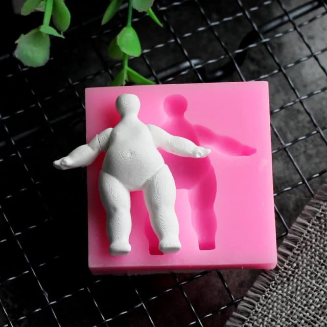 Simpatica Bambina. Set di 2 stampi in silicone