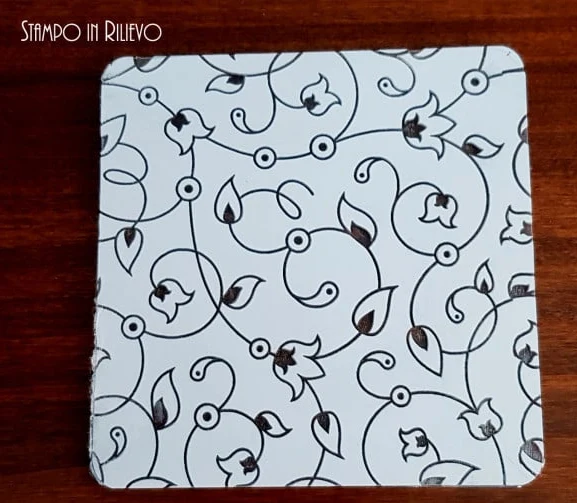 Fiore e Foglia. Stampo in Rilievo di 10 x 10 cm F-P3