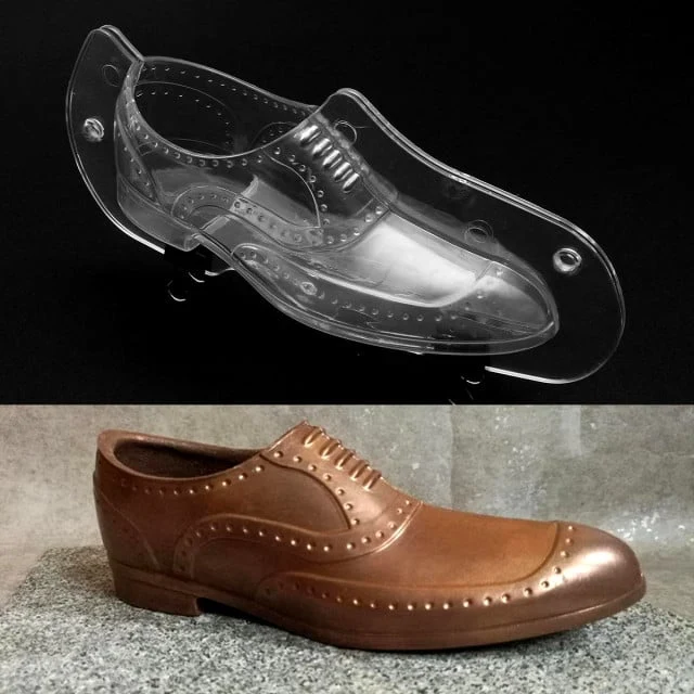 Elegante Scarpa Uomo. Doppio Stampo 3/D per Cioccolato in policarbonato rigido