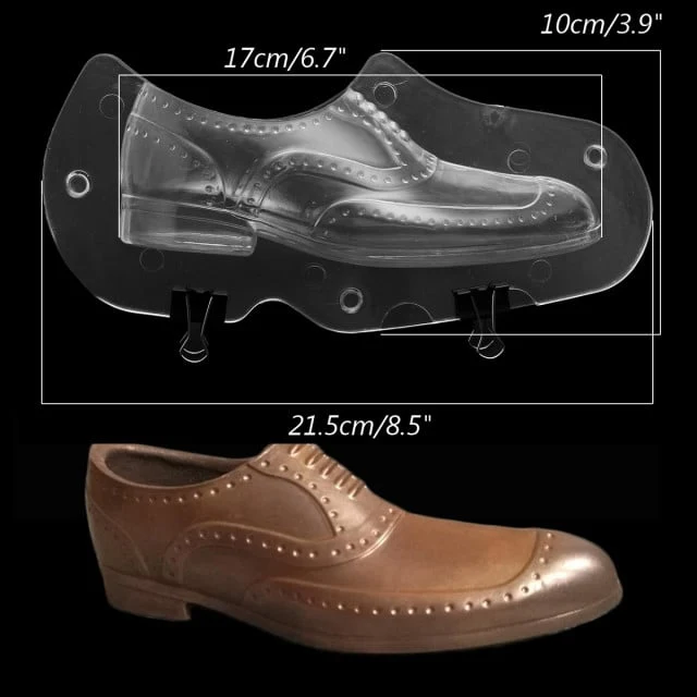 Elegante Scarpa Uomo. Doppio Stampo 3/D per Cioccolato in policarbonato rigido