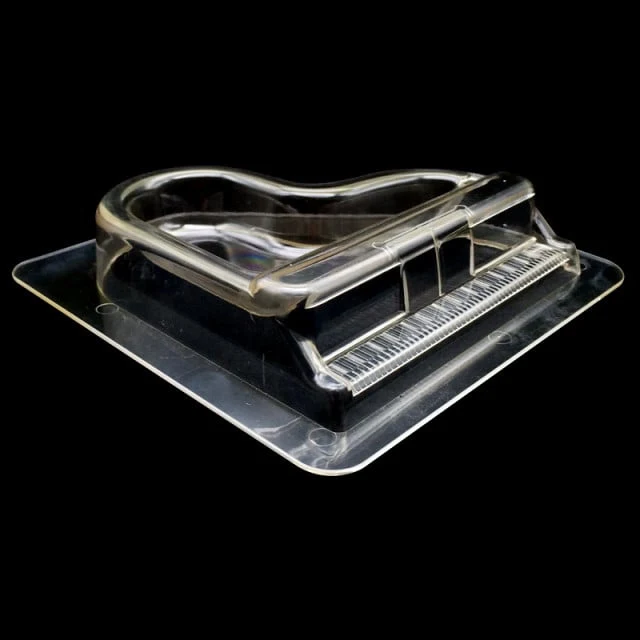 Fantastico Pianoforte a Coda 3D in Cioccolato. Doppio Stampo in policarbonato rigido
