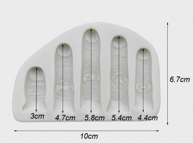 Dita Mozzate. 10 x 6.7 cm. Halloween. Finger Shape Silicone Mold. Stampo in silicone anche per Candele