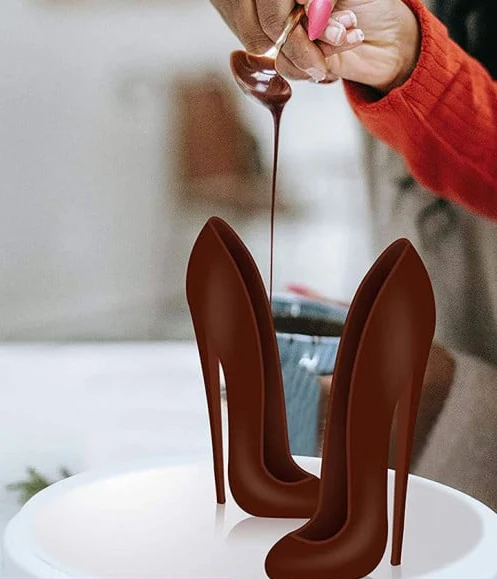 Scarpa con Tacco Alto di 20.2 cm. Doppio Stampo 3/D per Cioccolato in policarbonato rigido