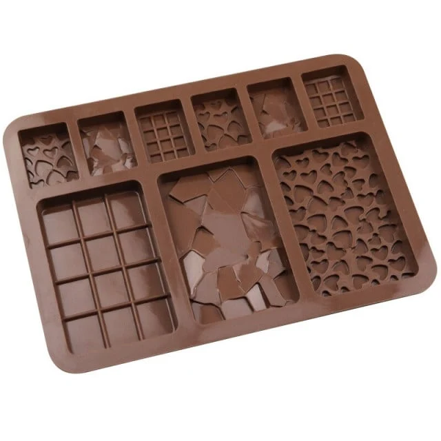 Fantastico Stampo di 9 forme in silicone per Cioccolato