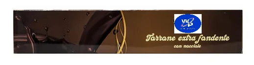 Torrone extra fondente con nocciole. By World Products Shop.