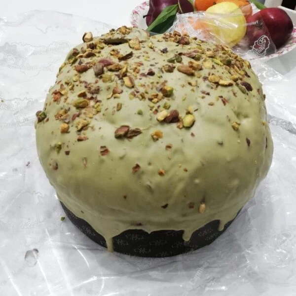 MAXI Panettone siciliano al Pistacchio da 3KG – artigianale a lievitazione naturale (già farcito)