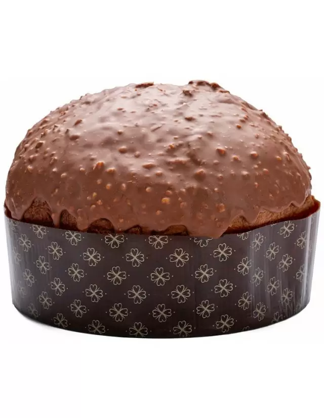 Panettone Artigianale Pere e Cioccolato con Glassa Cioccolato fondente e Nocciole
