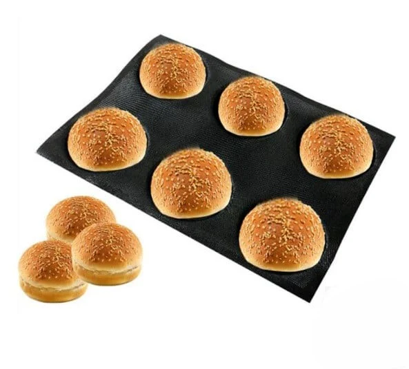 Stampo Microforato 6 Hamburgher in silicone e fibra di vetro