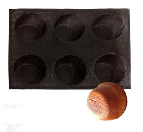 Stampo Microforato di 6 Muffin. In silicone e fibra di vetro