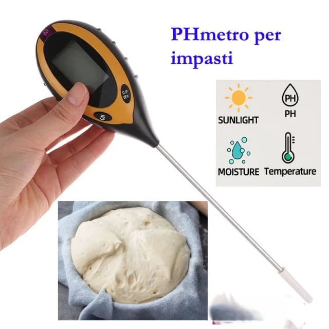 pHmetro per Impasti e Lievito Madre. Termometro anche per Temperatuta e Umidità
