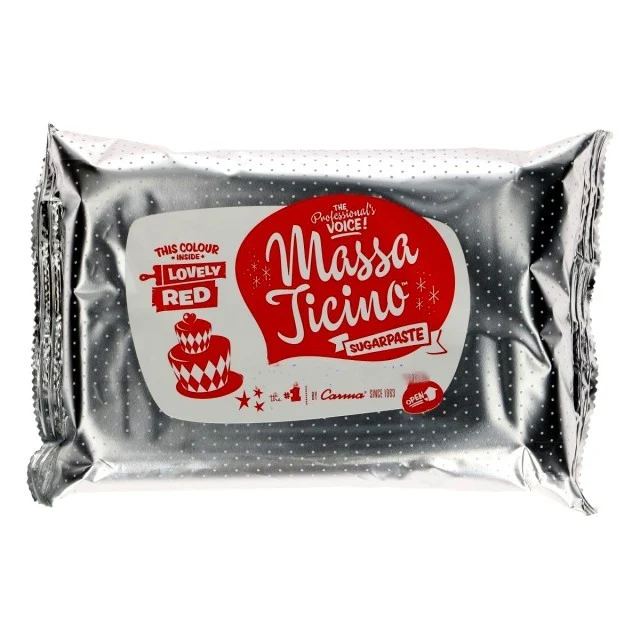 Rosso Massa Ticino. Per Copertura e Modellaggio. Sugarpaste - Lovely Red 1 kg. Senza Glutine.