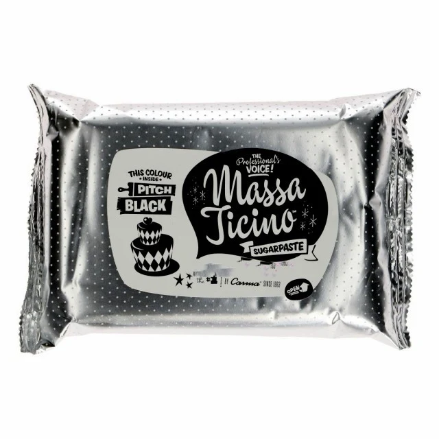 Nera Massa Ticino. Per Copertura e Modellaggio. Sugarpaste - Pitch Black 1 kg. Senza Glutine.