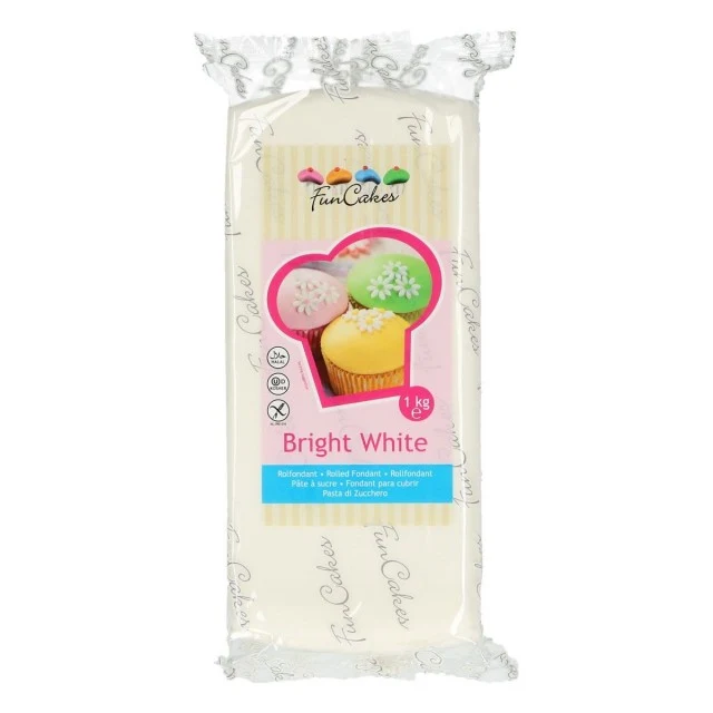 1 Kg bianco brillante. Pasta di zucchero funCakes gusto vaniglia