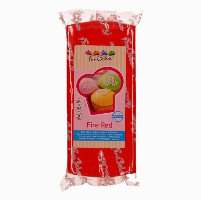1 Kg. Rosso Fuoco. Pasta di zucchero FunCakes. Fire Red