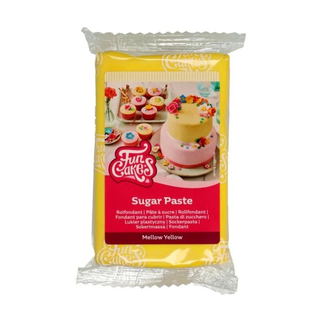 Giallo sole. Pasta di zucchero FunCakes. 250 gr. mellow yellow.Senza Glutine e Kosher
