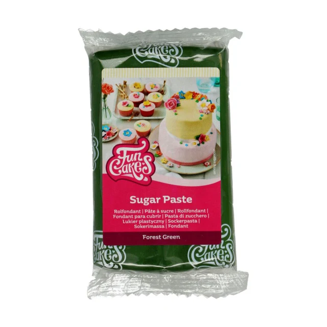 verde foresta.Pasta di zucchero FunCakes. 250 gr. Senza Glutine e Kosher