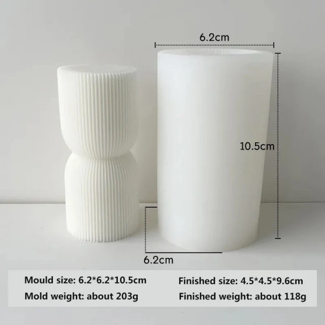 Colonna di 10 o 15 cm a righe sottili. Stampo in silicone anche per Candele