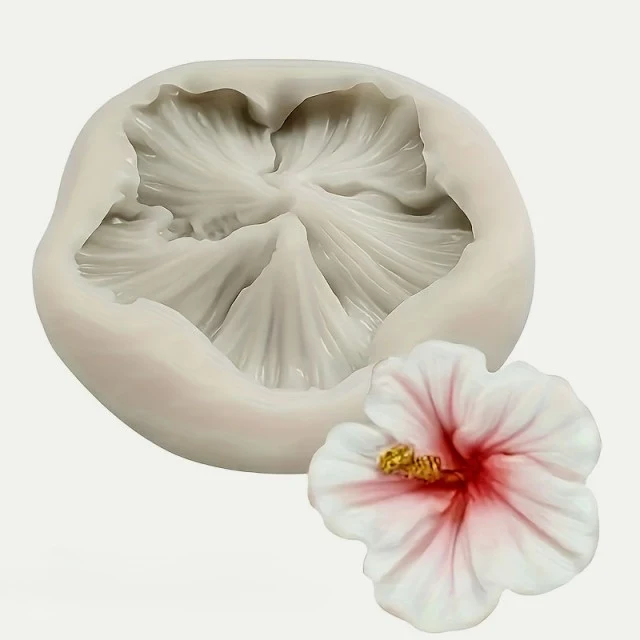 Ibisco di 4.5 cm. Stampo in silicone anche per Candele