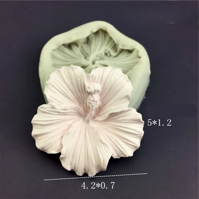 Ibisco di 4.5 cm. Stampo in silicone anche per Candele