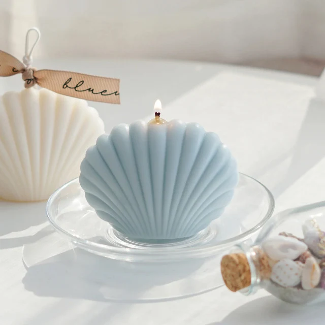Grande Conchiglia Stilizzata Geometrica di 14.4 cm. Stampo Mare anche per Candele