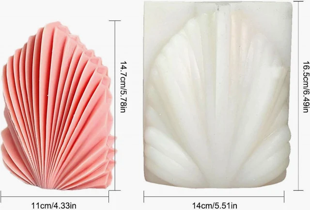 Grande Corallo dritto Stilizzato Geometrico di 14.7 cm. Stampo Mare anche per Candele