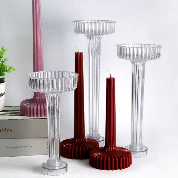 Set di 3 Vasi a Lampada lunghe 20-25 e 30 cm. Stampo in plastica anche per Candele