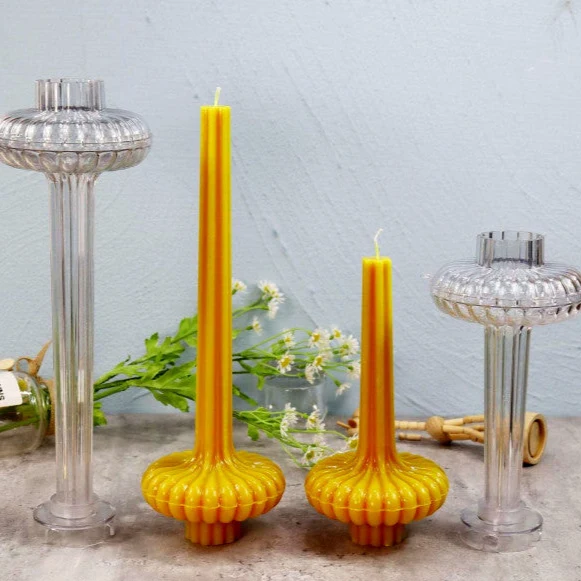 Set di 2 Vasi a Lampada lunghe 20 e 30 cm. Stampo in plastica anche per Candele