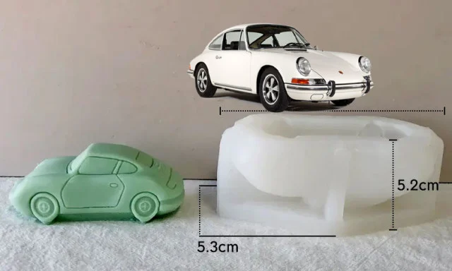 Porsche Vintage Auto di 9.5 cm. Stampo in silicone anche per Candele