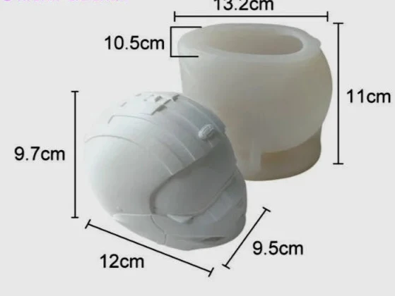 Novità! Grande Casco Racing di 12 x 9.7 cm. Stampo in silicone anche per Candele