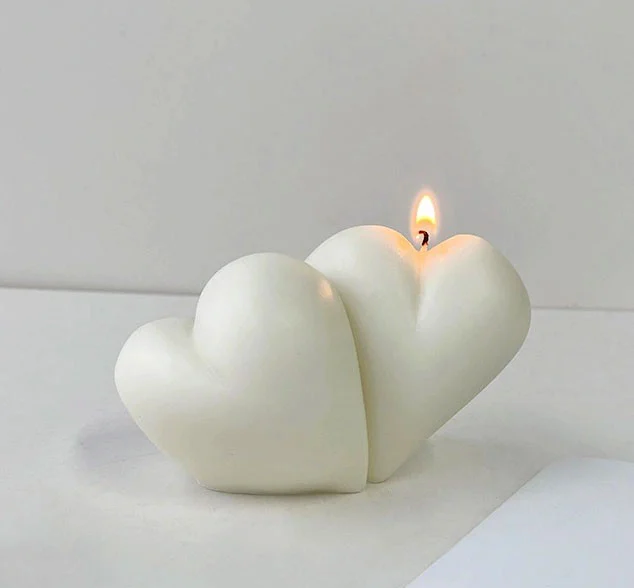 Doppio Cuore. Stampo stilizzato in silicone anche per Candele