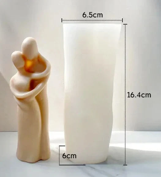 Innamorati con Donna Incinta e con Bambino. Set di 4 Stampi stilizzati in silicone anche per Candele