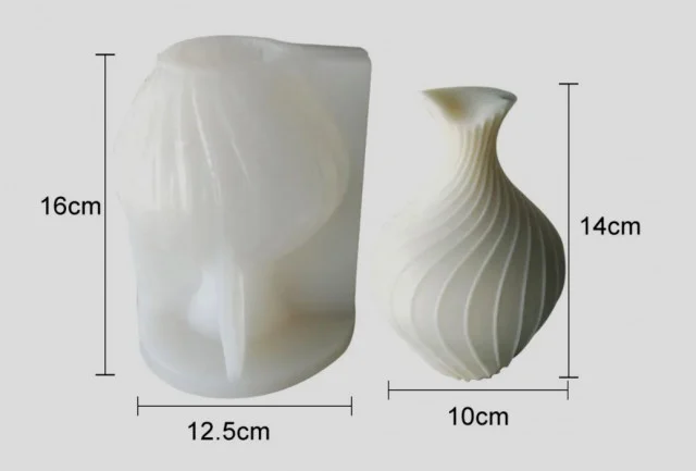 Grande Vaso a Spirale di 14 x 10 cm. Grande Stampo in silicone anche per Candele