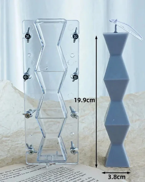 Grande Colonna Stilizzata Geometrica di 19.9 cm. Stampo anche per Candele