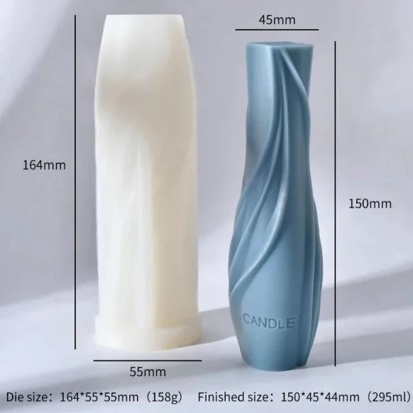 Vaso Alto a Spirale di 15 cm. Stampo in silicone anche per Candele