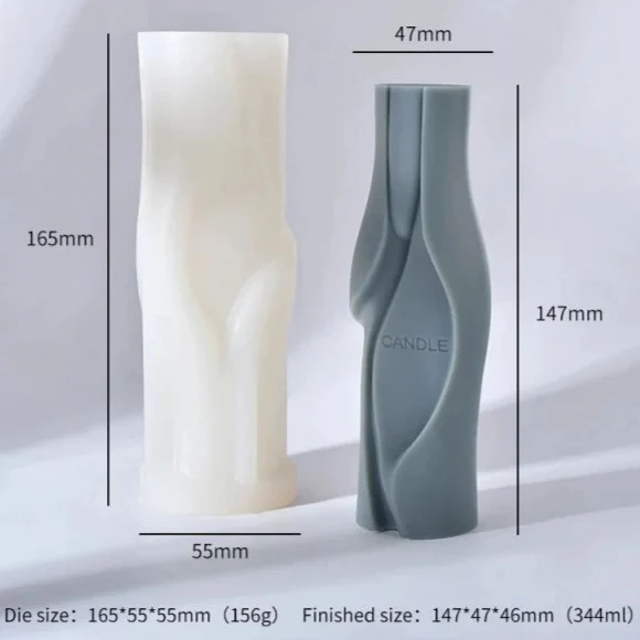 Vaso Alto Artistico a Spirale di 14.7 cm. Stampo in silicone anche per Candele