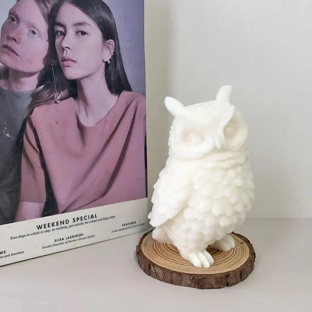 Gufo di 13.5 cm. Stampo in silicone anche per Candele