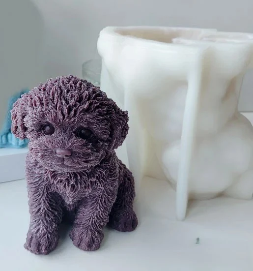 Grande Cagnolino a cuccia. Stampo Cane in silicone anche per Candele