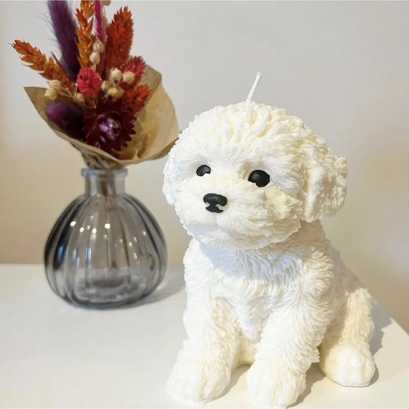 Stampo grande Cagnolino di 12.5 cm. Stampo in silicone anche per Candele