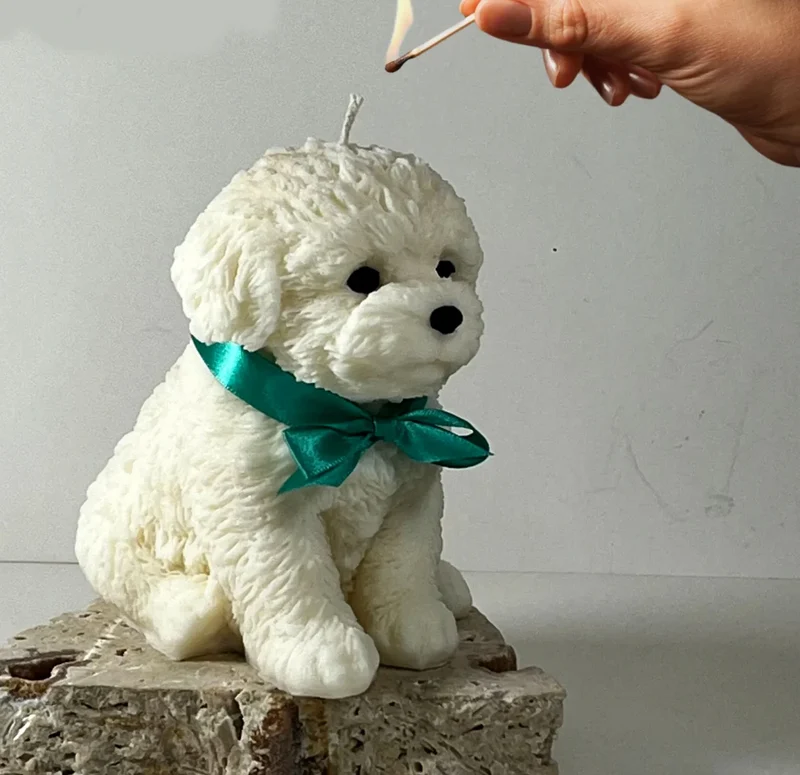 Stampo grande Cagnolino di 12.5 cm. Stampo in silicone anche per Candele