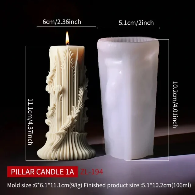 Nuova produzione!! Elegante stampo in silicone Candela di 11.1 cm. Lux 194