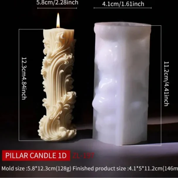 Nuova produzione!! Elegante stampo in silicone Candela di 11.1 cm. Lux 196