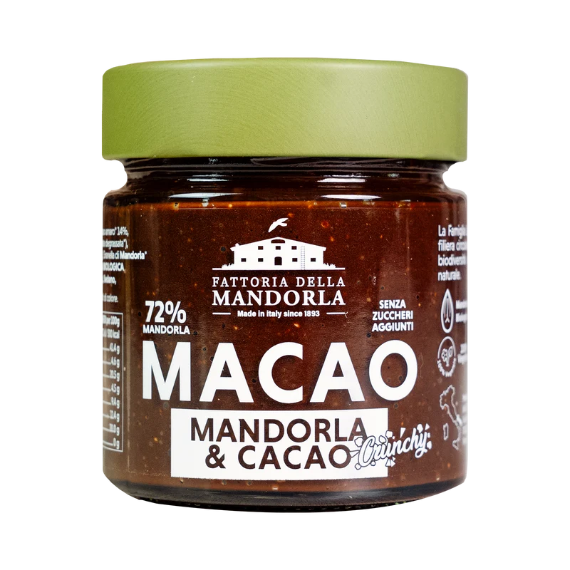 Crema Macao Crunchy-Mandorla e Cacao 200g