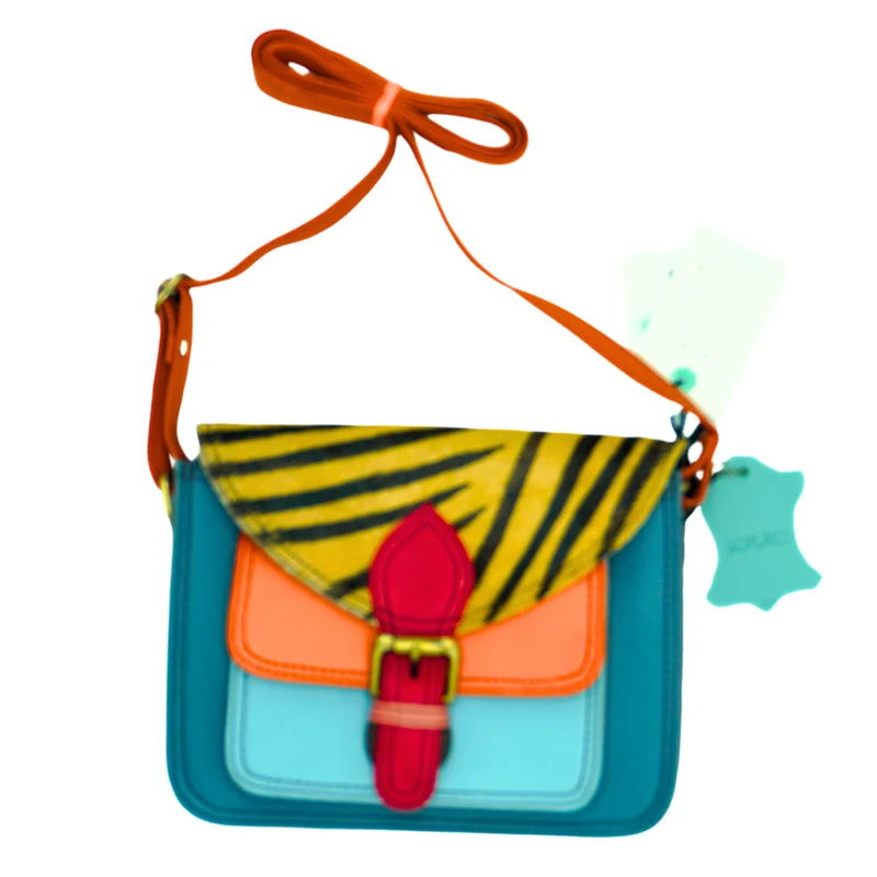 Borsa Leyna Animalier Azzurra