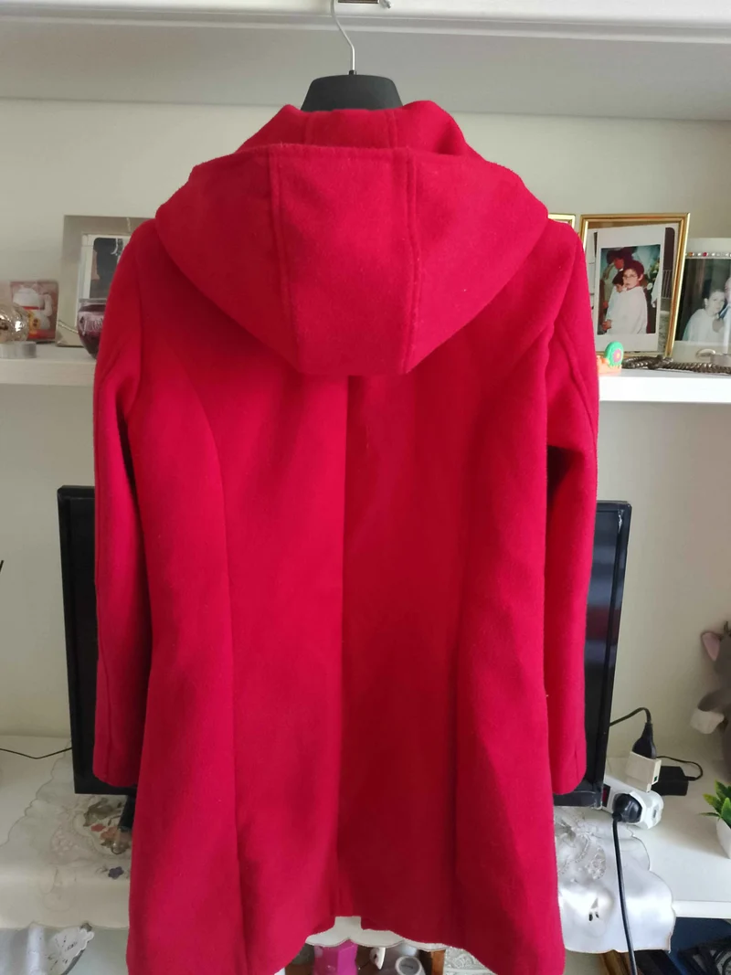 cappotto donna Rosso. Misto Lana-viscosa. Elegante. Taglia L