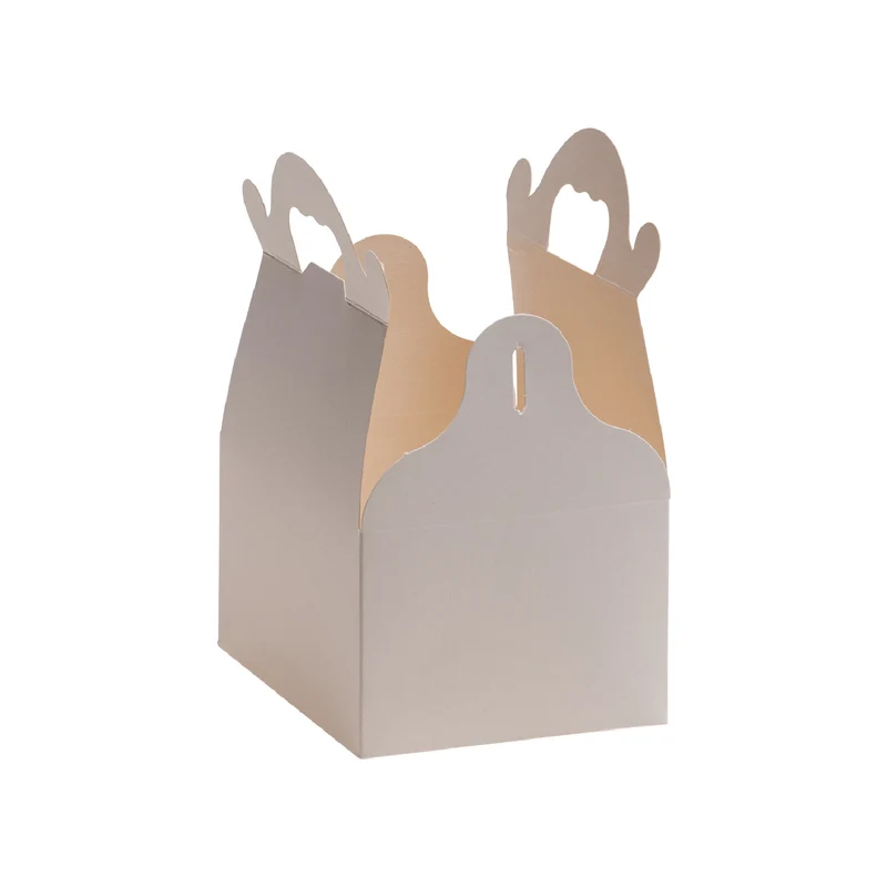 CAJA TARTA BLANCA CARTON CON ASA 18X18X7CM
