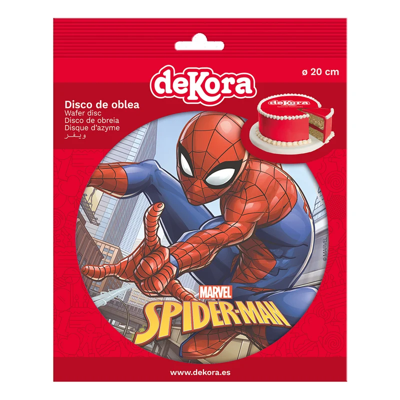 6 DISCOS OBLEA EN FOIL PARA TARTAS SPIDERMAN 20 CM