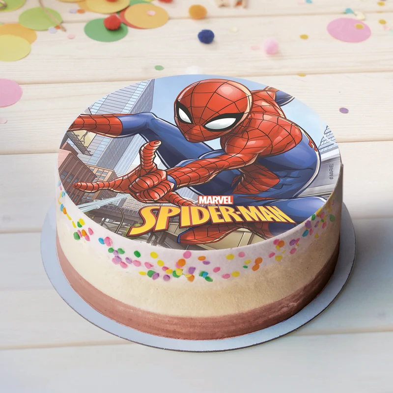 6 DISCOS OBLEA EN FOIL PARA TARTAS SPIDERMAN 20 CM